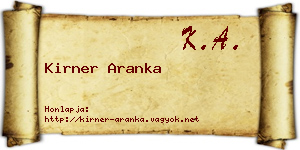 Kirner Aranka névjegykártya